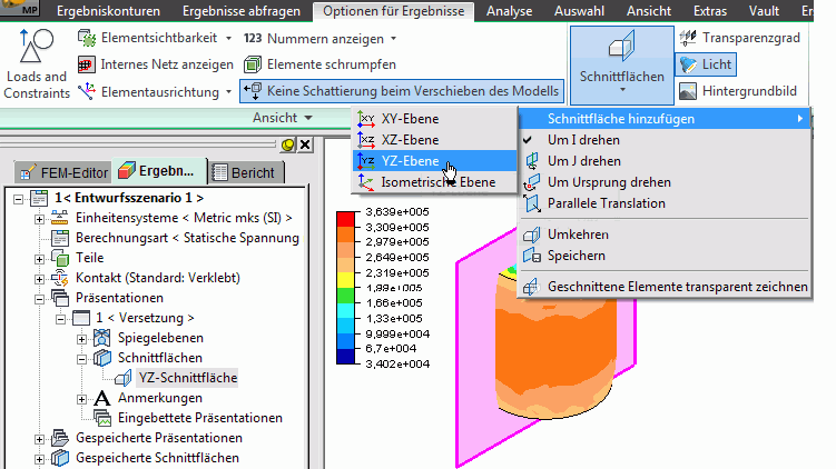 Software FEM - Tutorial - 3D-Mechanik - MP - Ergebnisse Schnittprofilebene hinzufuegen.gif