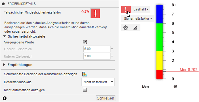 Datei:Software CAD - Tutorial - 2D Komponente - Belastung - Beanspruchung - Ergebnisdetails oeffnen.gif