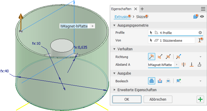 Datei:Software CAD - Tutorial - Adaptiv - extrusion topfwand.gif