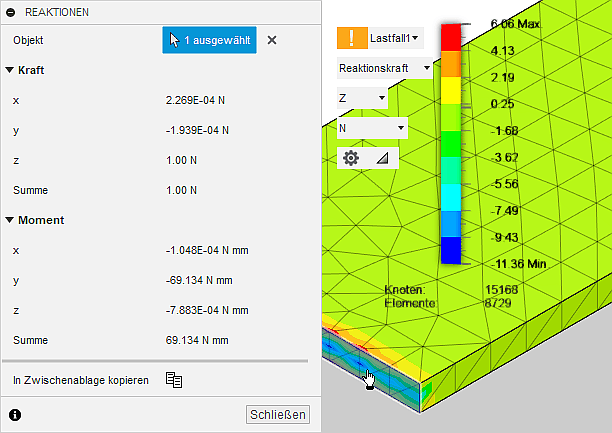 Software CAD - Tutorial - Analyse - Fusion 360 - Simulation Pruefen Reaktionen.gif