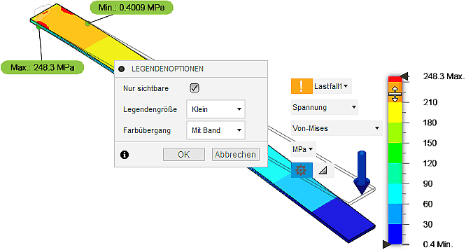 Software CAD - Tutorial - Analyse - Fusion 360 - Simulation Statisch Legendenstufung.gif