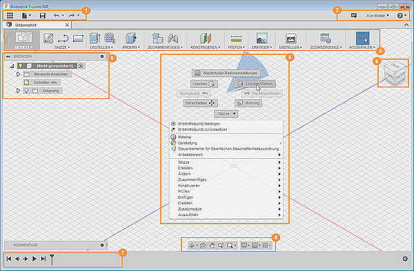 Datei:Software CAD - Tutorial - Analyse - Fusion 360 - User-Interface.gif