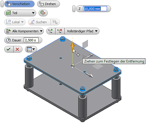 Datei:Software CAD - Tutorial - Baugruppe - Praesentation Komponentenposition aendern.gif