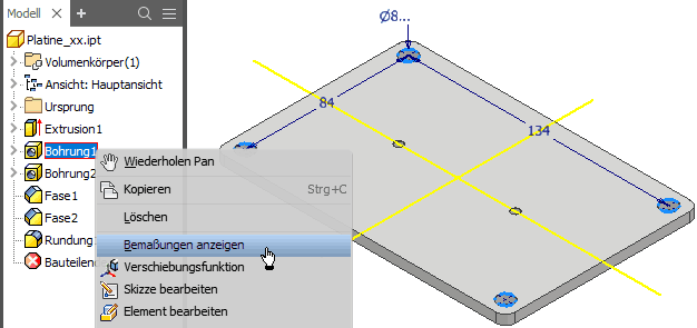 Software CAD - Tutorial - Baugruppe - Zeichnungssatz bauteil toleranz bohrung.gif