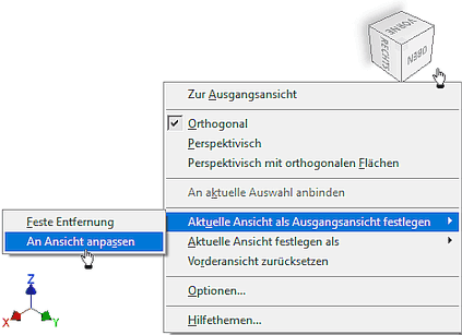 Software CAD - Tutorial - Bauteil - 3D-Modellmodus Ausgangsansicht festlegen.gif