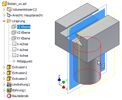 Datei:Software CAD - Tutorial - Bauteil - arbeitselemente - arbeitsebene definieren.gif