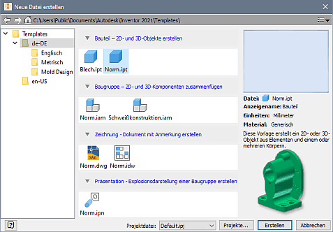 Datei:Software CAD - Tutorial - Bauteil - dialog neue datei-norm ipt.gif
