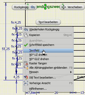 Datei:Software CAD - Tutorial - Bauteil - schriftfeld text als textfeld.gif