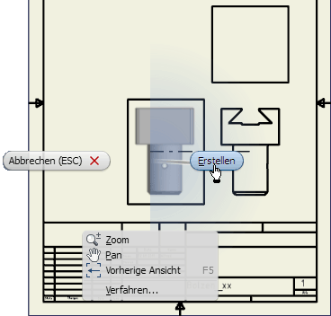 Datei:Software CAD - Tutorial - Bauteil - zeichnungsansichten - positionieren parallelansichten.gif