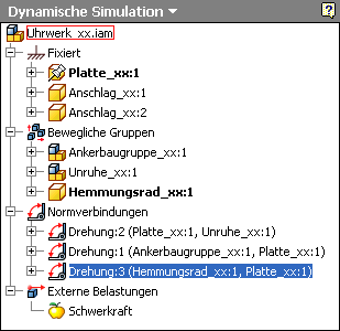 Software CAD - Tutorial - Dynamik - Uhrenbaugruppe - Modell Hemmrad Drehgelenk.gif