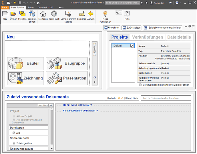 Datei:Software CAD - Tutorial - Einleitung - Benutzeroberflaeche Ausgangsansicht.gif