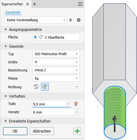 Software CAD - Tutorial - Intro - Distanzstueck - Gewinde-Spezifikation.gif