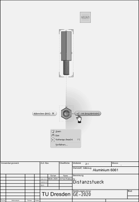 Datei:Software CAD - Tutorial - Intro - Distanzstueck - Zeichnungsansichten - Parallelansichten platzieren.gif