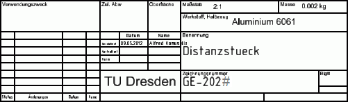 Software CAD - Tutorial - Intro - Distanzstueck - Zeichnungsansichten - Schriftfeld.gif