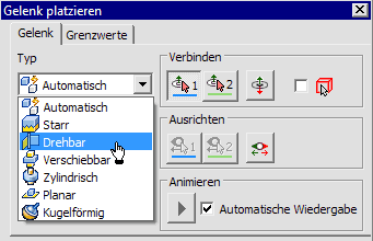 Software CAD - Tutorial - Kinematik - Gelenk-Verbindung Dialog.gif