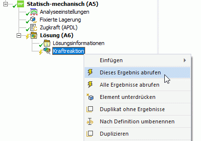 Software FEM - Tutorial - 2D-Bauteil - Ansys - Auflage-Reaktion Ergebnisabruf.gif