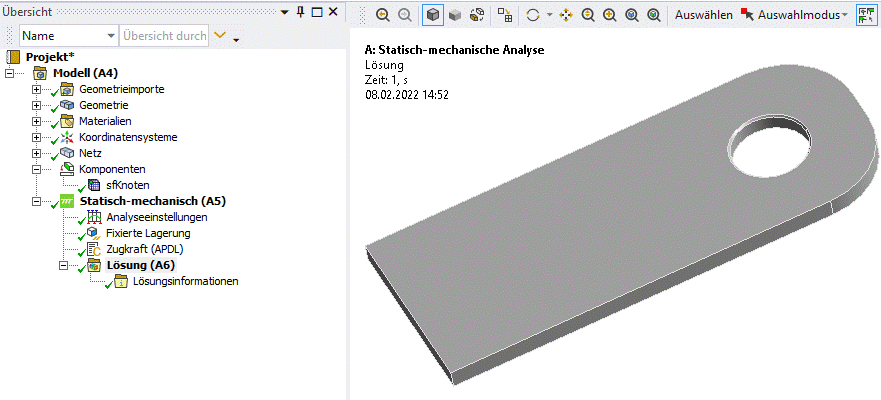 Software FEM - Tutorial - 2D-Bauteil - Ansys - Auflage-Reaktion Uebersicht.gif