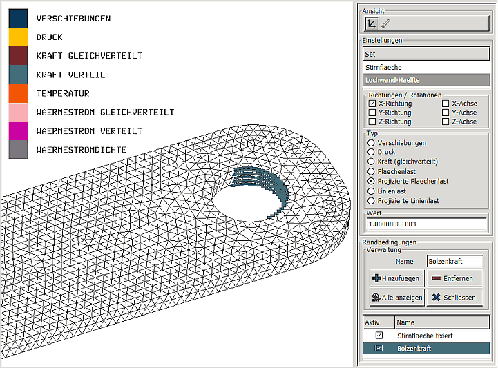 Datei:Software FEM - Tutorial - 2D-Bauteil - Spielpassung Bolzenkraft.gif