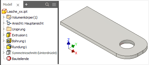 Datei:Software FEM - Tutorial - 2D-Bauteil - strukturiert - Geometrie Symmetrieschnitt unterdrueckt.gif