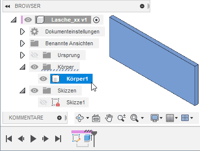Software FEM - Tutorial - 2D Komponente - Bauteil-Grundkoerper - Basis-Skizze - Basis-Koerper.gif