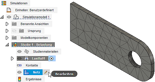 Software FEM - Tutorial - 2D Komponente - Belastung - Netzgenerierung - Netzeinstellungen aufrufen.gif