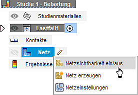 Software FEM - Tutorial - 2D Komponente - Belastung - Netzgenerierung - Netzsichtbarkeit aktivieren.gif