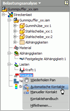 Software FEM - Tutorial - 3D-Mechanik - Belastungsanalyse - automatische kontakte definieren.gif
