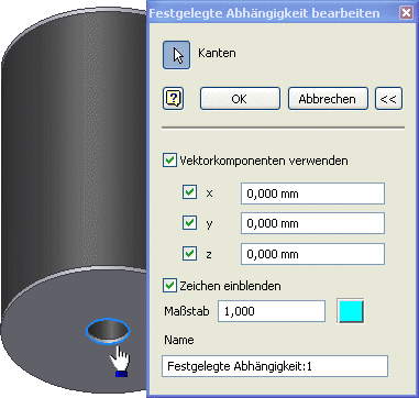 Software FEM - Tutorial - 3D-Mechanik - Belastungsanalyse - constraint auf lochrand.gif