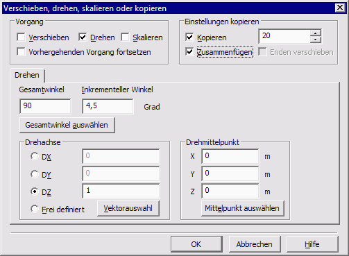 Datei:Software FEM - Tutorial - 3D-Mechanik - MP - Netz-Entfaltung Flaeche Linie drehen Konfiguration.gif