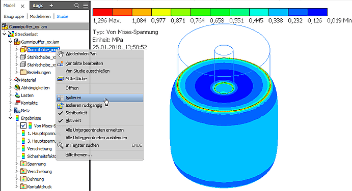 Datei:Software FEM - Tutorial - 3D-Mechanik - belastungsanalyse ergebnis fein.gif
