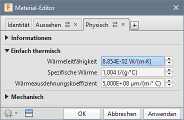 Software FEM - Tutorial - Elektrostatik - Fusion - CAD-Modell - Bereiche - Material bearbeiten Epsilon skaliert.gif