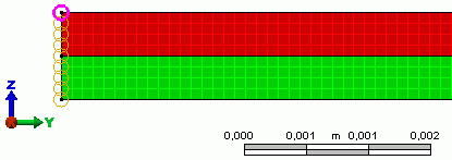 Datei:Software FEM - Tutorial - Feldkopplung - MP - Thermo-Bimetall - Temperaturvorgabe mech Einspannung.gif