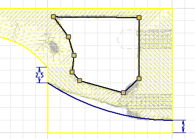 Datei:Software FEM - Tutorial - Topologie-Optimierung Formengenerator Ergebnis Skizze mit Linienzug innen.gif