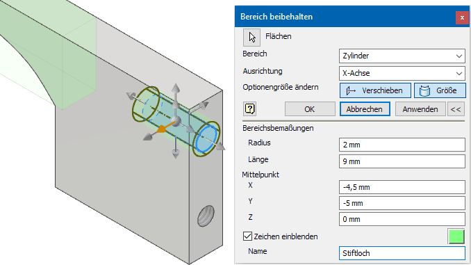 Datei:Software FEM - Tutorial - Topologie-Optimierung Formengenerator beibehalten Stiftloch.gif