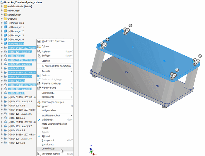Software CAD - Tutorial - Baugruppe - Zusatz - Komponenten unterdruecken.gif