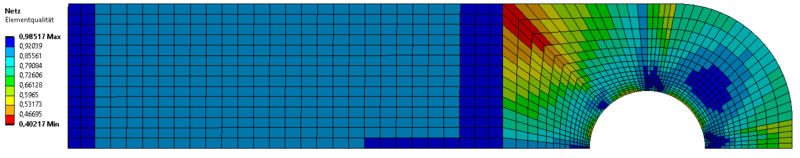 Software FEM - Tutorial - 2D-Bauteil - Ansys - strukturiert - Netz Netzqualitaet.gif