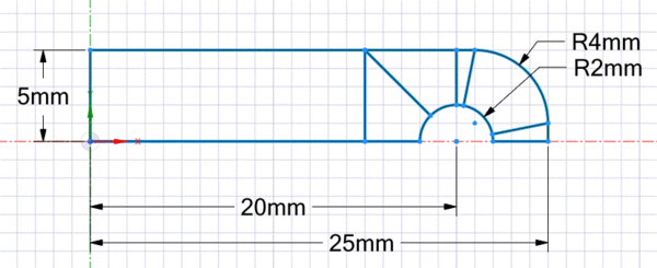 Software FEM - Tutorial - 2D-Bauteil - Ansys - strukturiert - Skizze fertig.gif